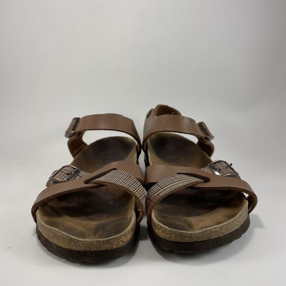 Birkenstock Birkis Ankle Strap Sandals Womens Size 37/ 6 Brown Leather Narrow - Picture 2 of 10